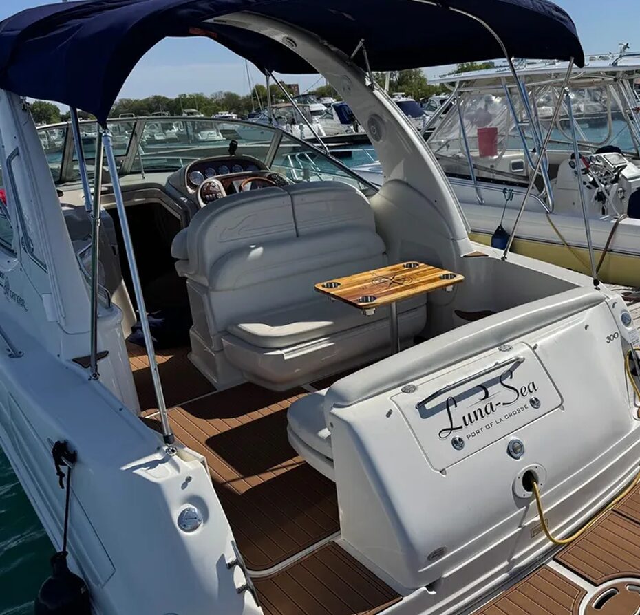 Yacht deck with table and seats