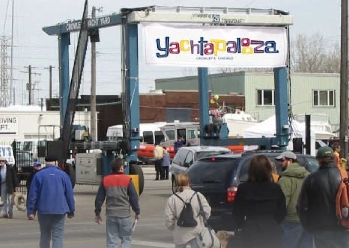 Visitors walking at Yachtapalooza gathering