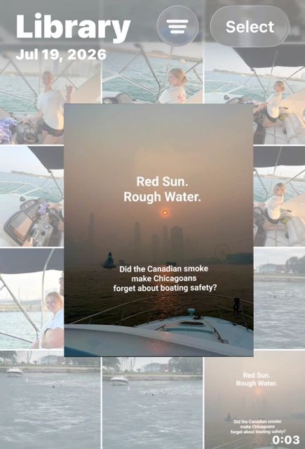 Text overlay on boating image