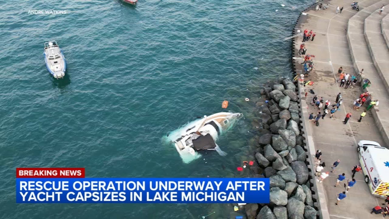 Yacht capsizes in Lake Michigan rescue operation