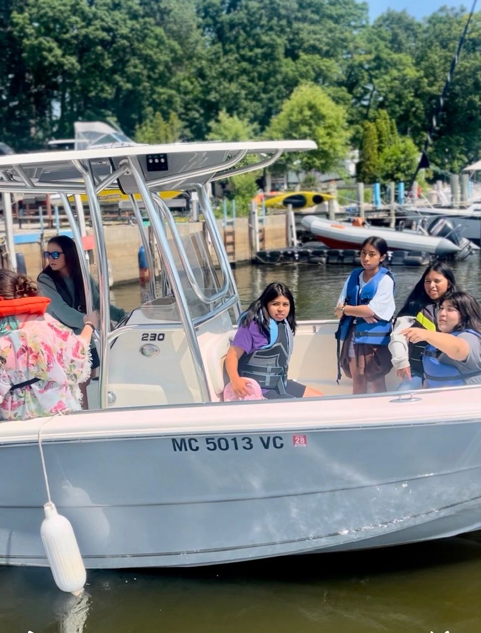 Riding on a Boston Whaler! Photo courtesy of Boat Safe Chicago