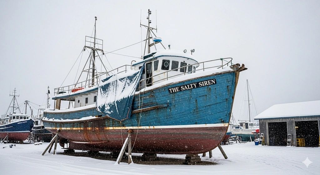 boat stored outdoors for winter ship storage boat relocation boat move boat storage winter storage winter