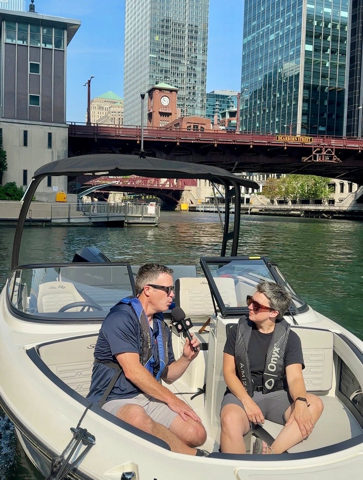 Catch Boat Safe Chicago's Captain Brady interviewing Kate on Instagram this Thursday 9/25/25 Kate Eakin Chicago River Mckinley park development council boat safe chicago water safety
