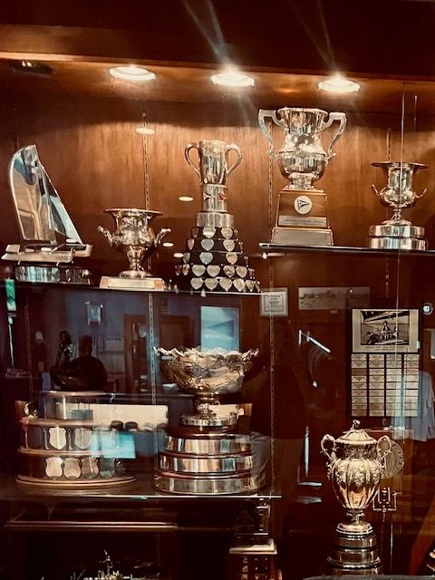 Trophy case at the Chicago Yacht Club/photo courtesy of Boat Safe Chicago