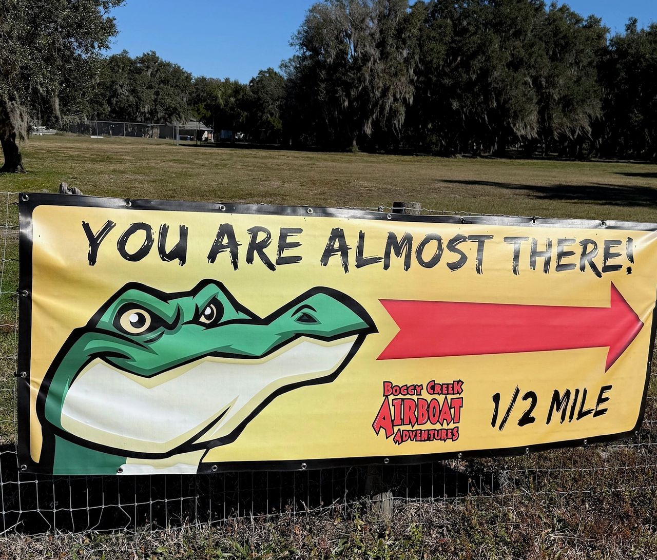 Boggy Creek Airboat Adventures Signage/photo courtesy of Boat Safe Chicago Boggy Creek Airboat Adventures Signage/photo courtesy of Boat Safe Chicago