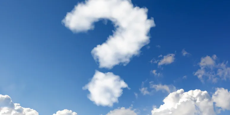 Curious cloud formation against clear sky