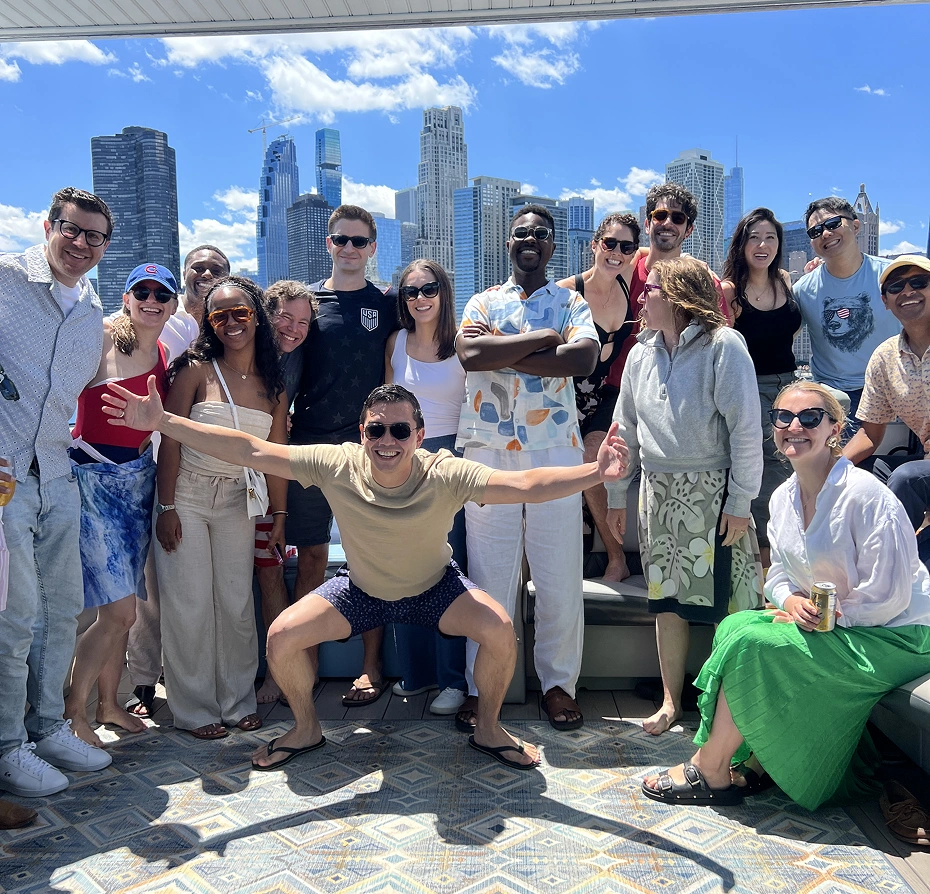 Friends enjoying a sunny day on a boat