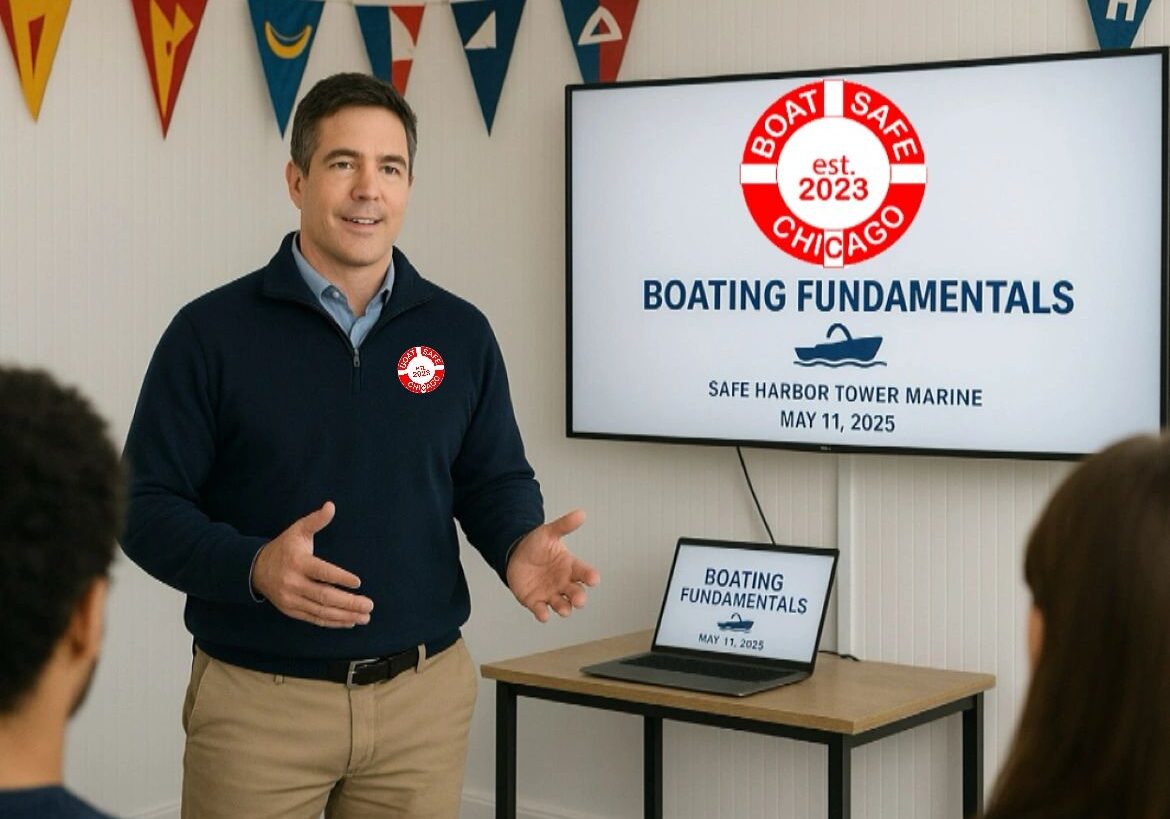 Instructor teaching boating fundamentals class