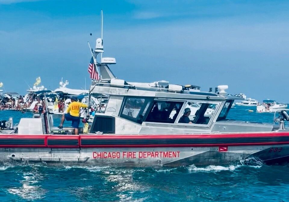 Fireboat on Lake Michigan