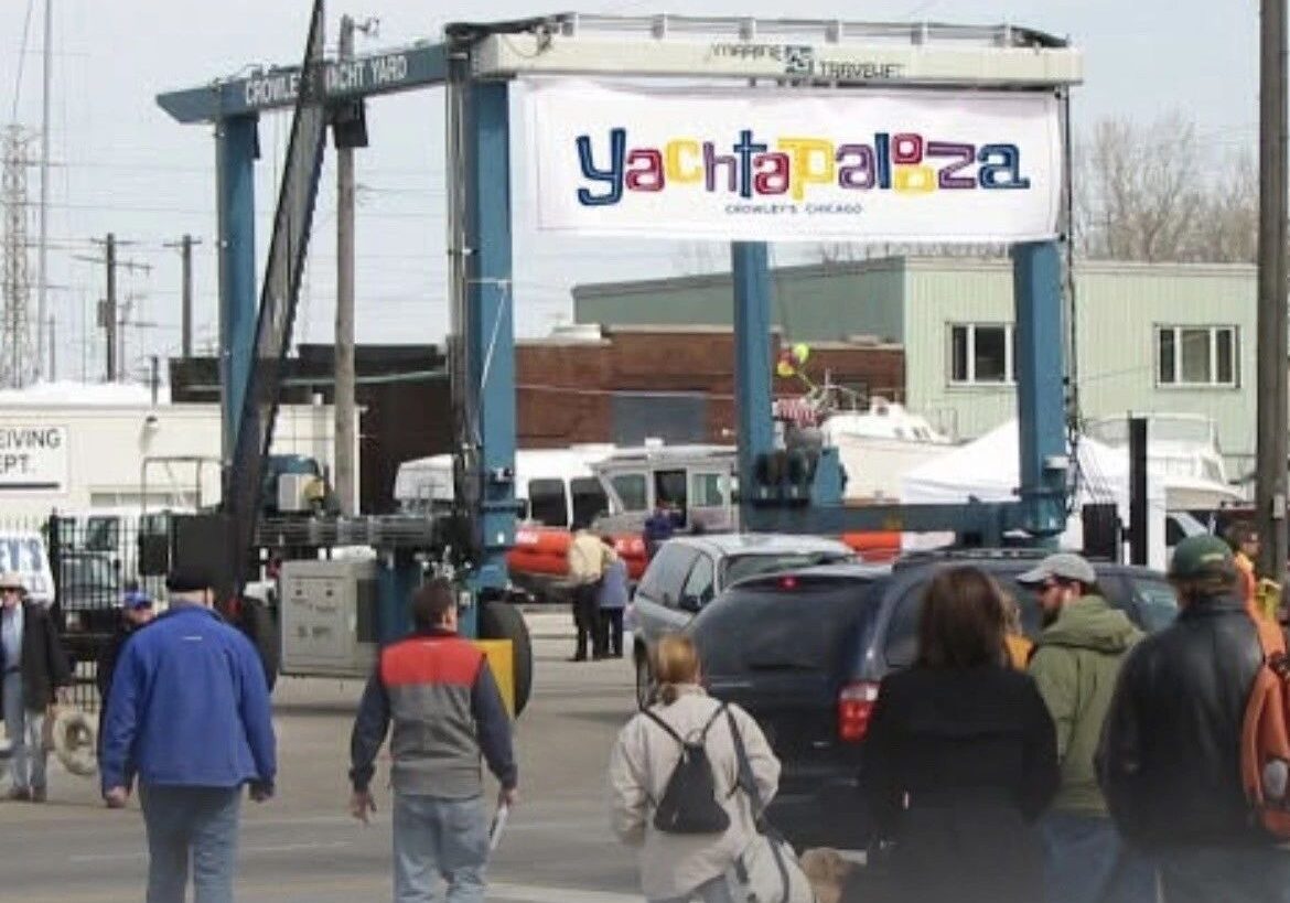 Visitors walking at Yachtapalooza gathering