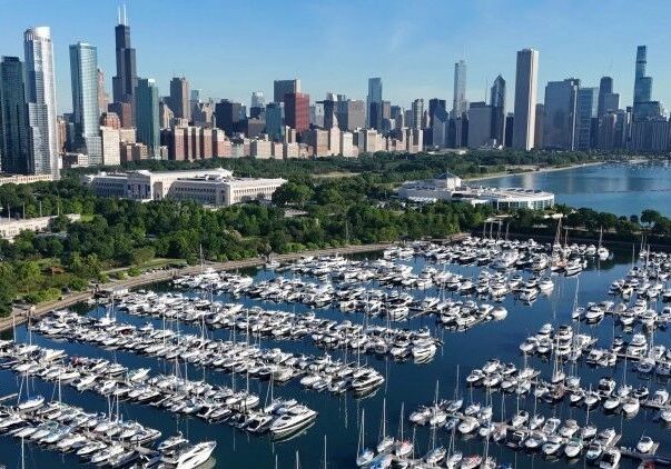 Cityscape and waterfront in Chicago