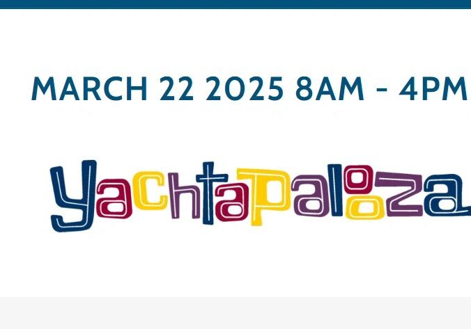 Yachtapalooza colorful logo and date