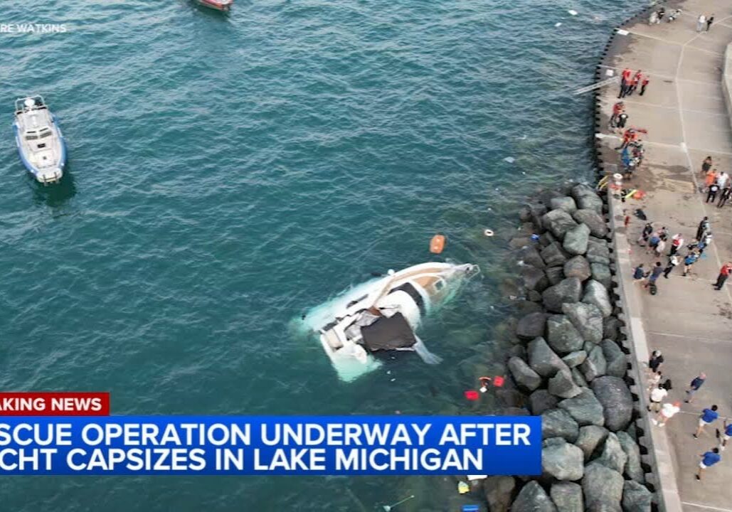 Yacht capsizes in Lake Michigan rescue operation